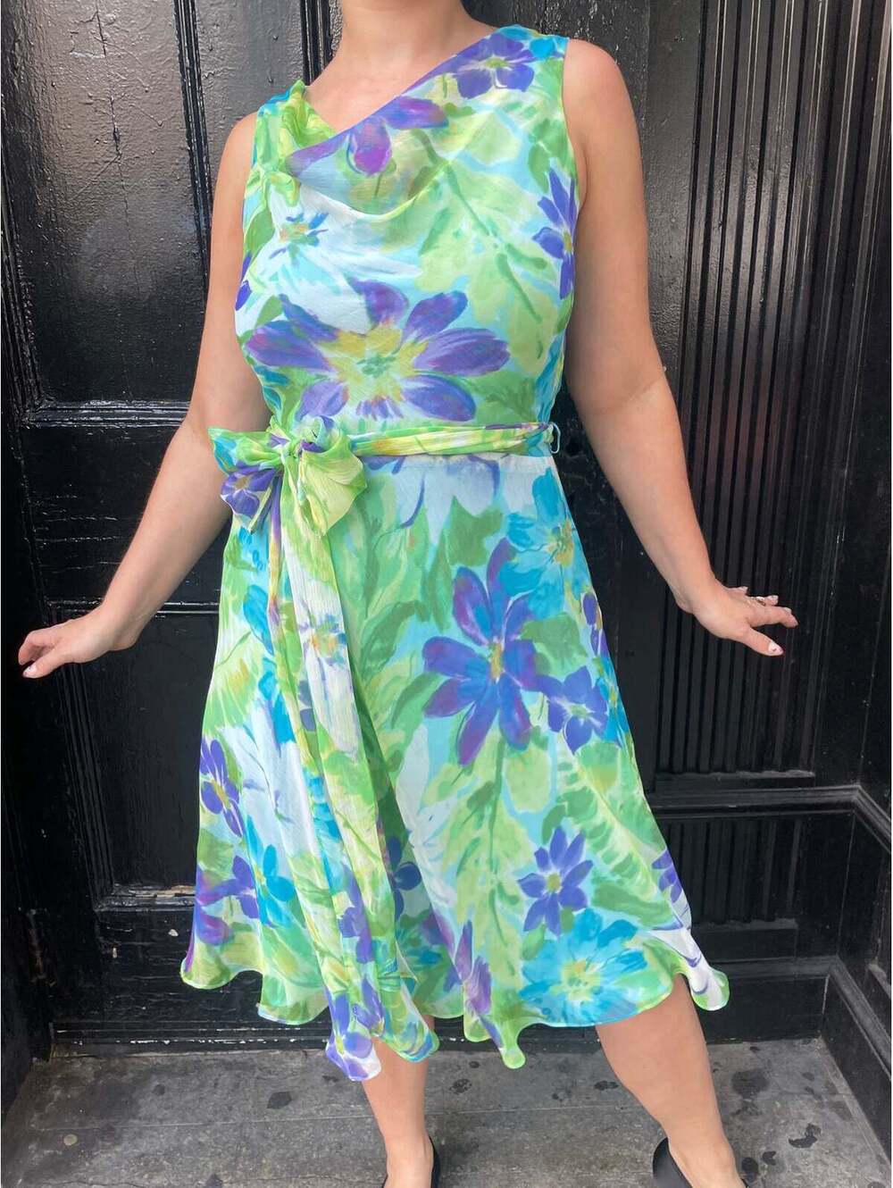 RL Floral Scoop Neck Dress